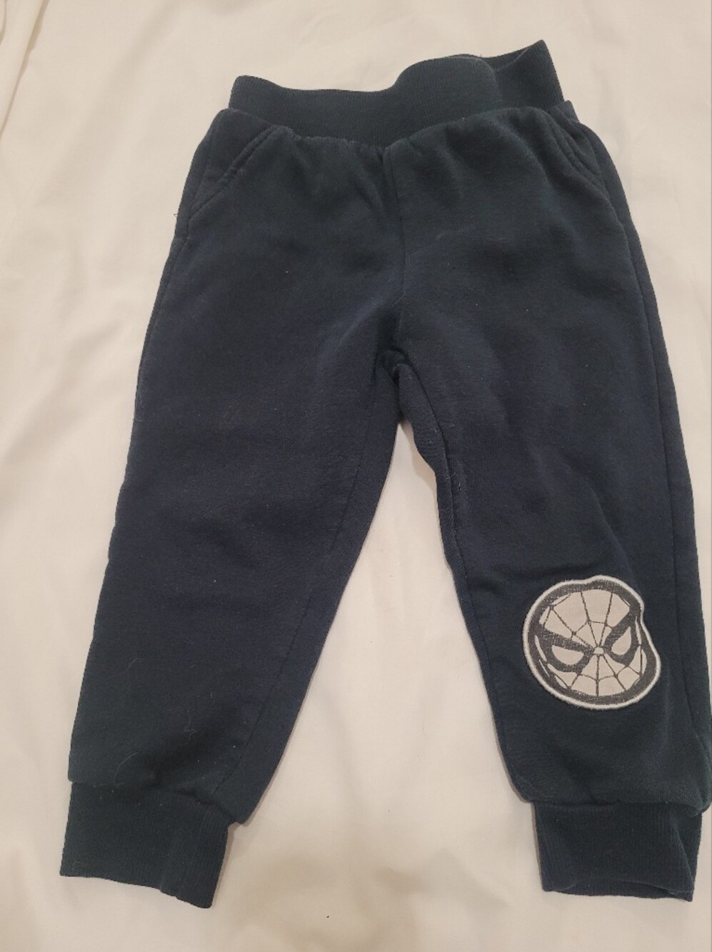 Navy Blue Kids Bottoms with Spider Patch